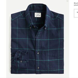 J. Crew Brushed Twill Shirt Slim Untucked in Large Square Plaid